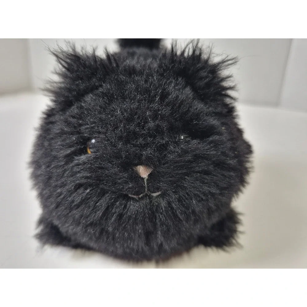Jellycat London Black Kitten Plush Round Shaggy caboodle Stuffed Animal Cat